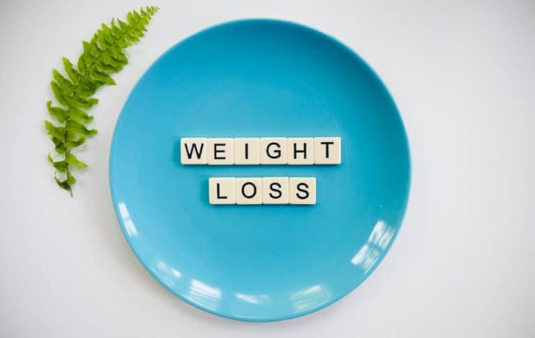 Weight loss letters on a plate | Wegovy - weight loss injections