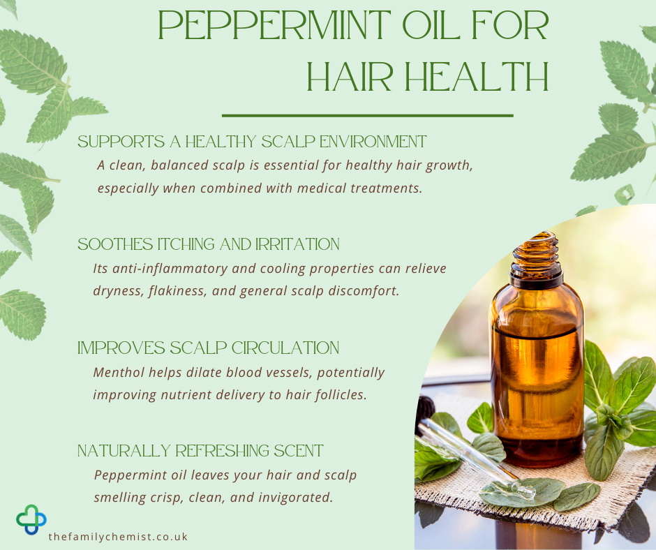 peppermint oil for hair infographic